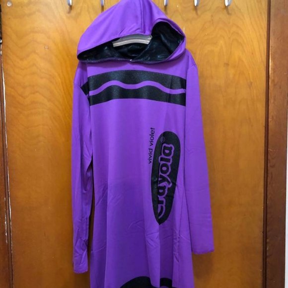 New Girls Tween Vivid Violet Crayola Hood dress - Picture 2 of 4
